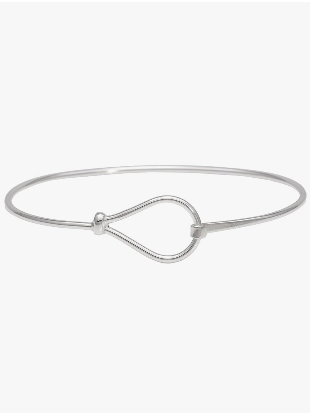 Sterling Silver 925 Lasso Loop Bangle Bracelet